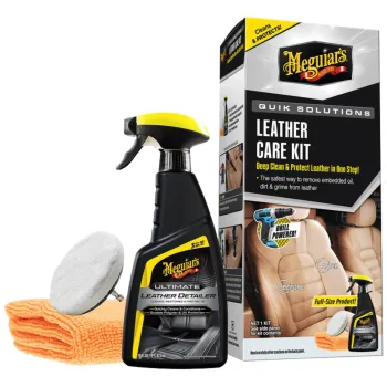 Meguiar’s Quik Solutions Leather Care Kit – Profesjonalny zestaw do czyszczenia i pielęgnacji skóry