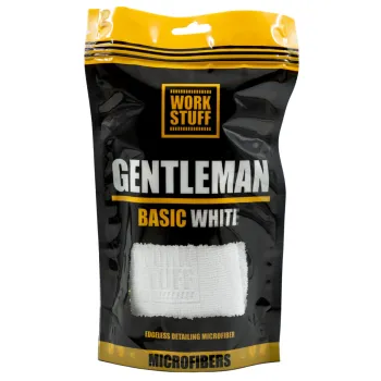 Work Stuff Gentleman Basic White – delikatna mikrofibra bez obszycia, 40x40cm, 350gsm