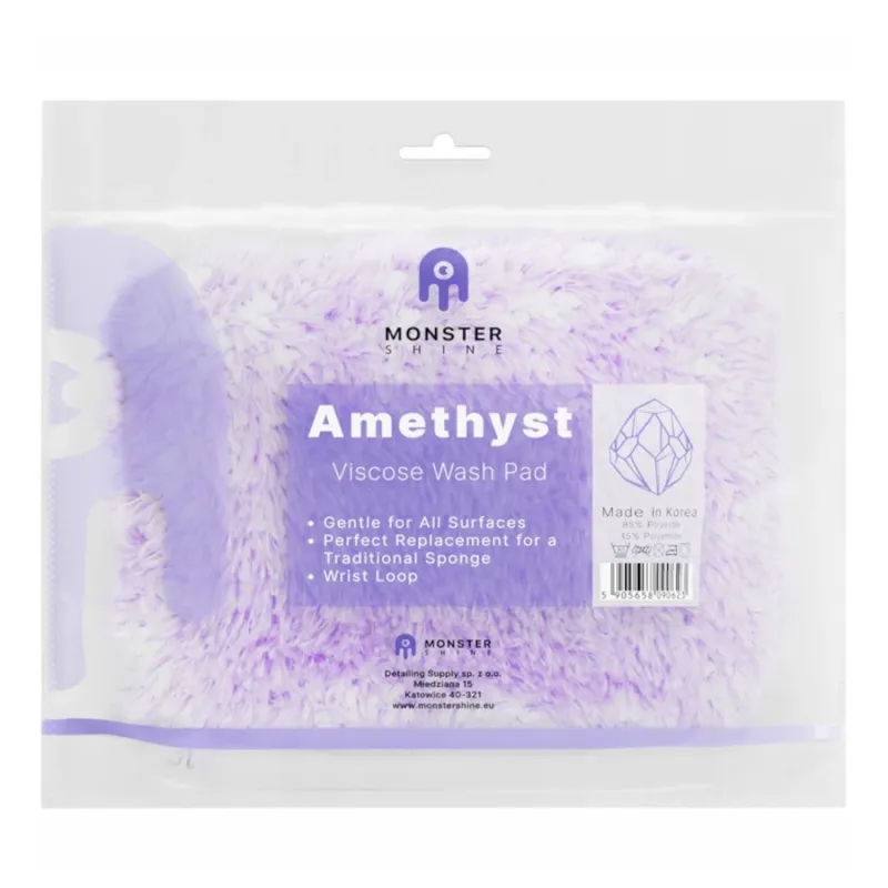 Monster Shine Amethyst Viscose Wash Pad - poręczny pad do mycia auta, 1400gsm