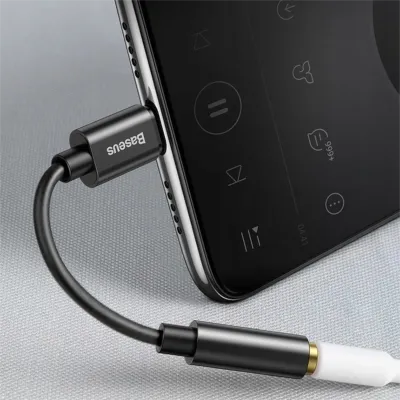 BASEUS adapter do słuchawek, przejściówka USB-C na audio jack 3,5 mm BASEUS adapter do słuchawek, przejściówka USB-C na audio jack 3,5 mm