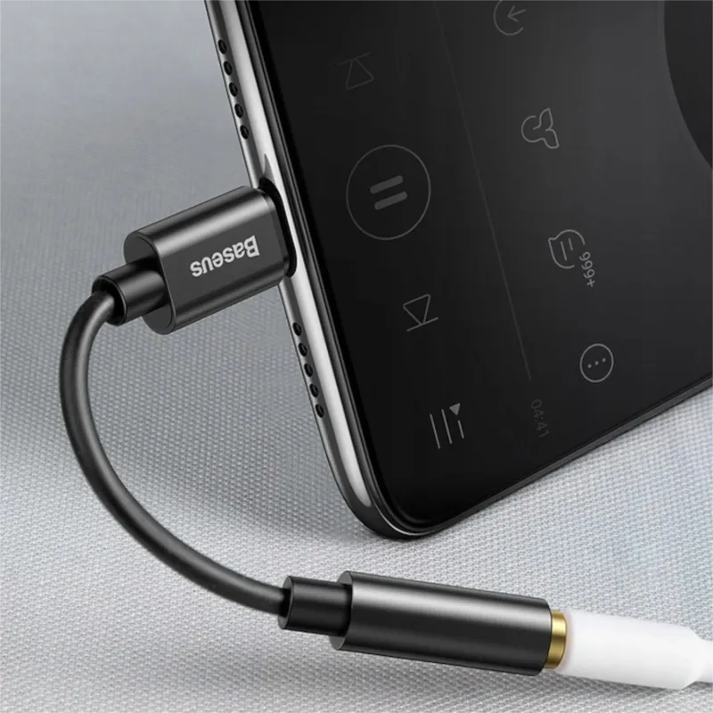 BASEUS adapter do słuchawek, przejściówka USB-C na audio jack 3,5 mm BASEUS adapter do słuchawek, przejściówka USB-C na audio jack 3,5 mm