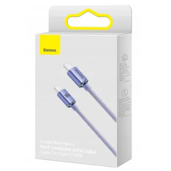 Baseus Kabel USB typ C - USB typ C Baseus 1,2 m fioletowy Baseus Kabel USB typ C - USB typ C Baseus 1,2 m fioletowy