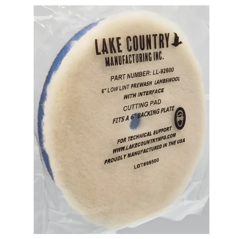 Lake Country 6" Low Lint Prewashed Lambswool Pad