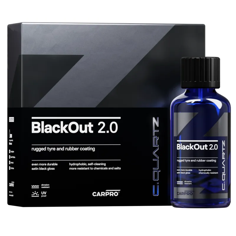 CARPRO BlackOut 2.0 - Powłoka ochronna do opon i elementów gumowych 100ml CARPRO BlackOut 2.0 - Powłoka ochronna do opon i elementów gumowych 100ml