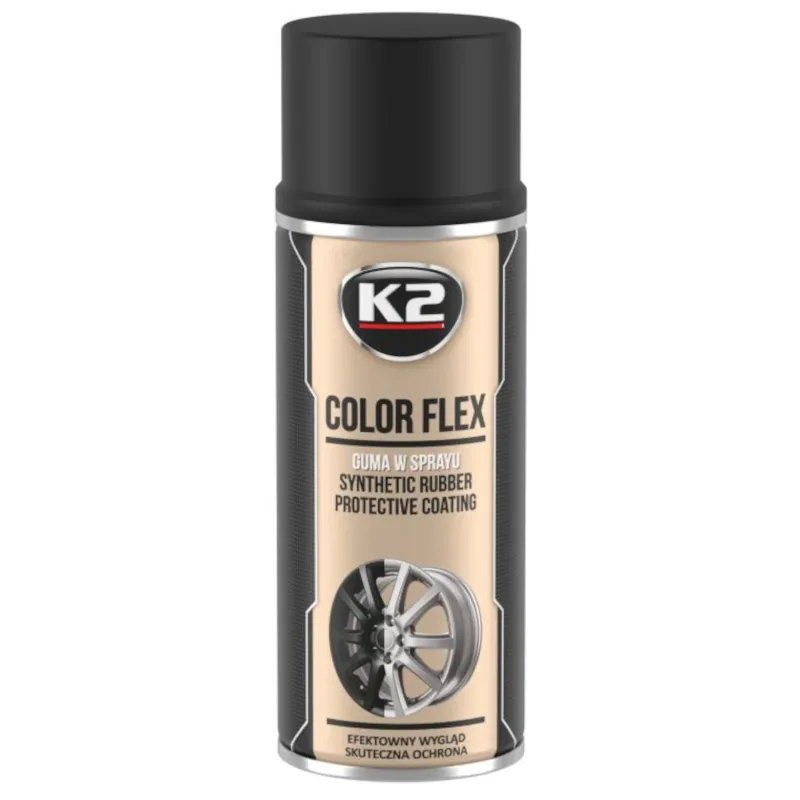 K2 Color Flex - Guma do sprayu, czarny mat 400ml K2 Color Flex - Guma do sprayu, czarny mat 400ml