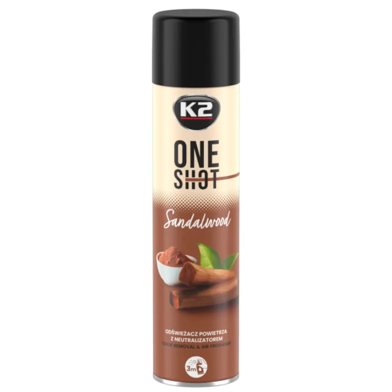 K2 One Shot Sandalwood - Odświeżacz powietrza z neutralizatorem 600ml K2 One Shot Sandalwood - Odświeżacz powietrza z neutralizatorem 600ml